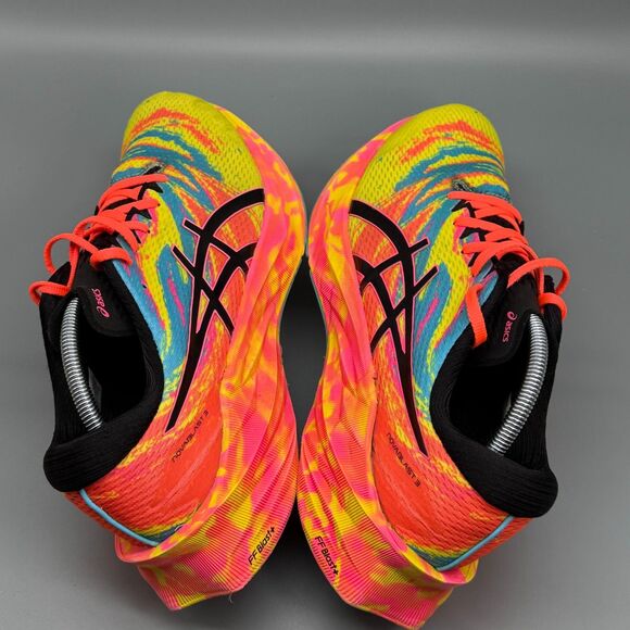 Asics Novablast 3 Mens 11.5 Neon Color Injection Yellow Athletic Running Sneaker - Picture 7 of 10